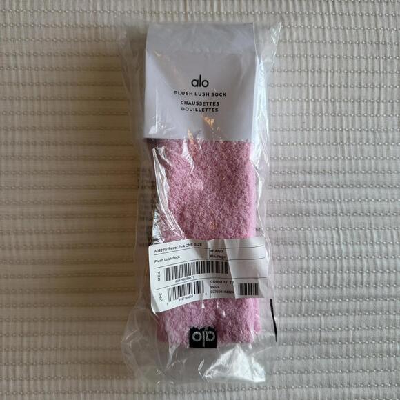 NWT Alo Women's Plush Lush Sock SWEET PINK - Picture 3 of 6